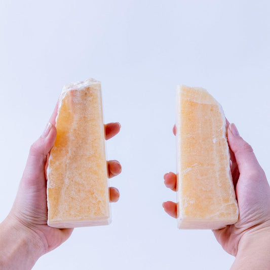Yellow Calcite Bookends (Pair) - K L N S